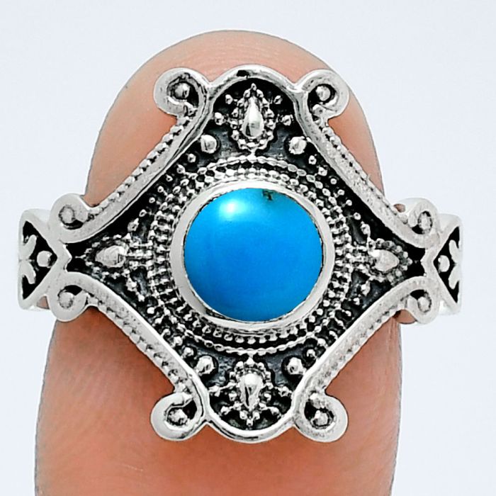 Sleeping Beauty Turquoise Ring size-8.5 EXR05304 R-1734, 6x6 mm