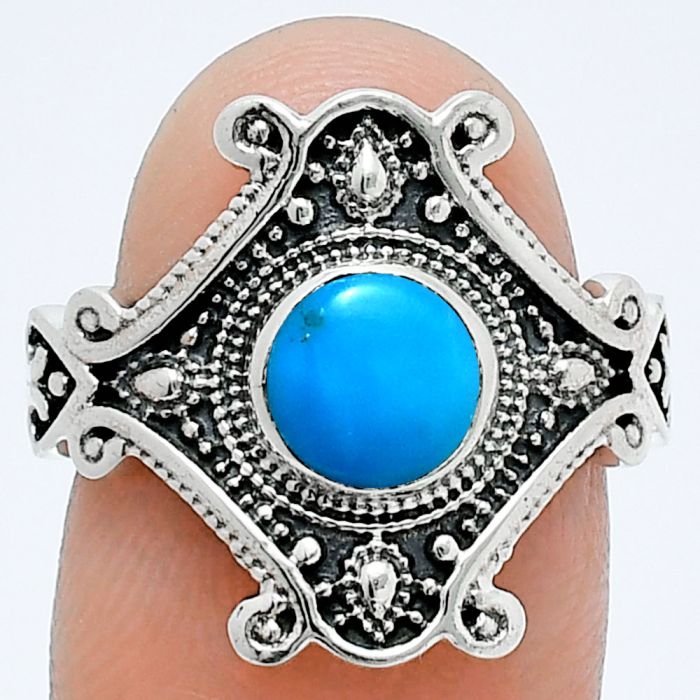 Sleeping Beauty Turquoise Ring size-7 EXR05305 R-1734, 6x6 mm