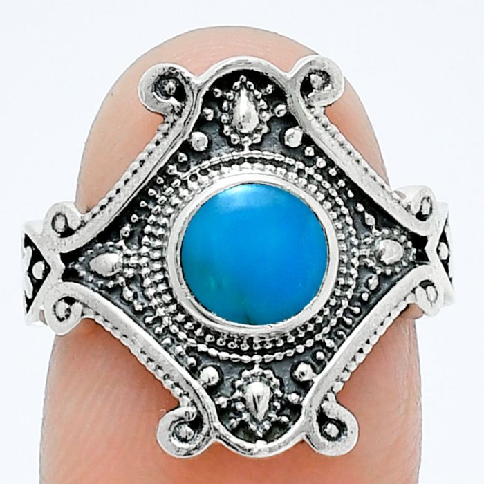 Sleeping Beauty Turquoise Ring size-6 EXR05306 R-1734, 6x6 mm