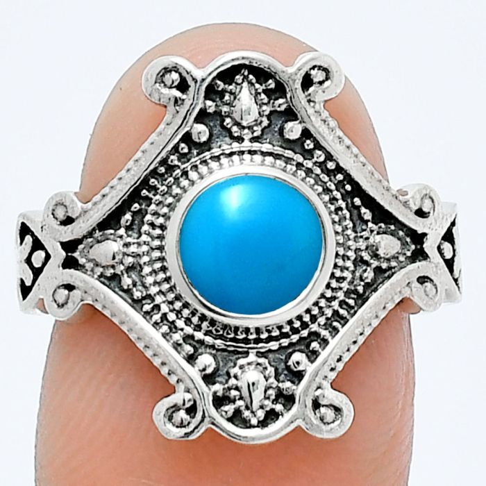 Sleeping Beauty Turquoise Ring size-7.5 EXR05307 R-1734, 6x6 mm