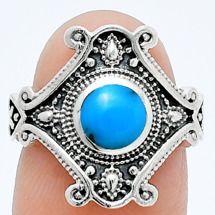 Sleeping Beauty Turquoise Ring size-6 EXR05308 R-1734, 6x6 mm