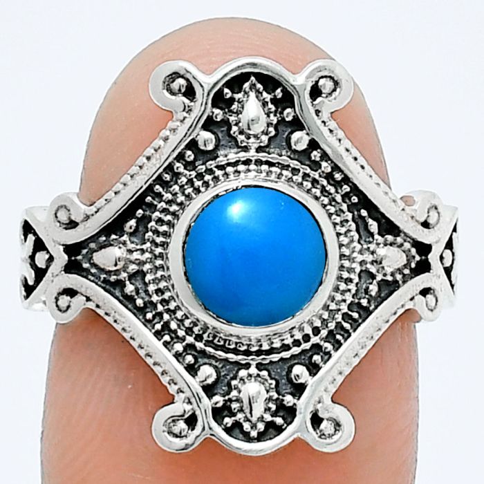 Sleeping Beauty Turquoise Ring size-7 EXR05309 R-1734, 6x6 mm