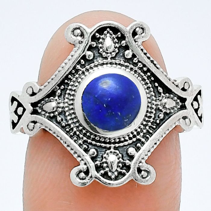 Lapis Lazuli Ring size-8.5 EXR05311 R-1734, 6x6 mm