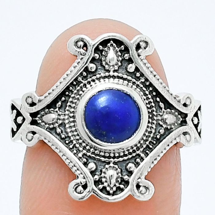 Lapis Lazuli Ring size-7.5 EXR05314 R-1734, 6x6 mm