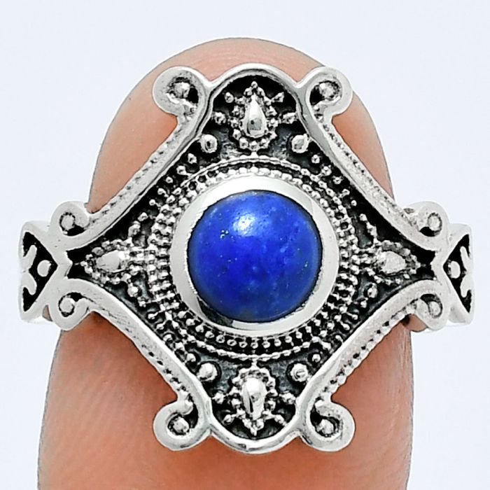 Lapis Lazuli Ring size-8.5 EXR05316 R-1734, 6x6 mm