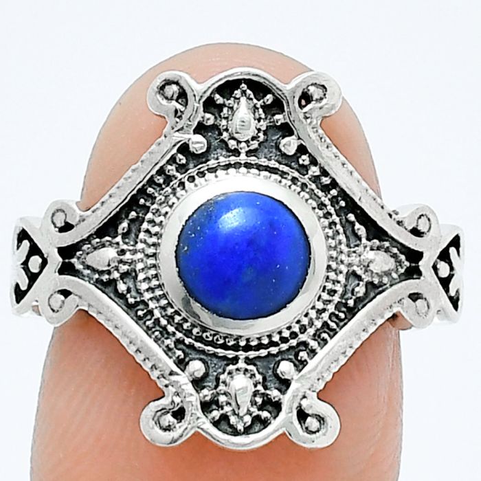 Lapis Lazuli Ring size-8.5 EXR05317 R-1734, 6x6 mm