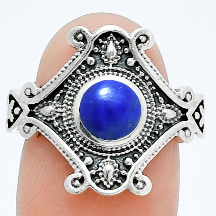 Lapis Lazuli Ring size-8.5 EXR05318 R-1734, 6x6 mm