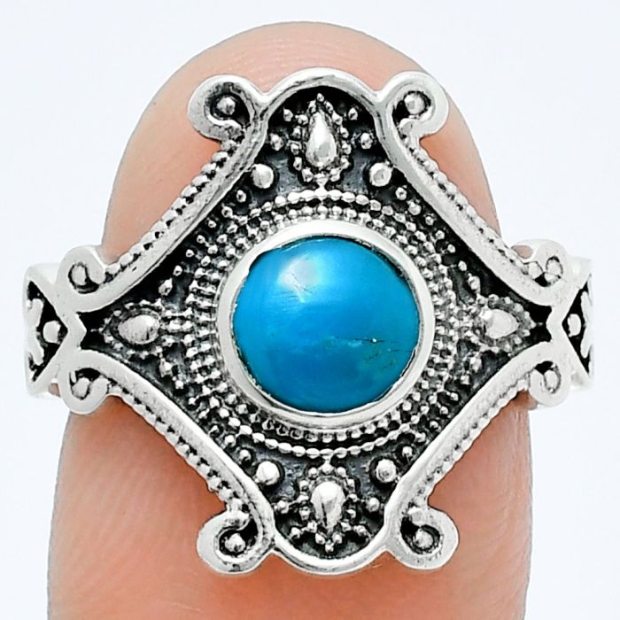 Sleeping Beauty Turquoise Ring size-7.5 EXR05344 R-1734, 6x6 mm