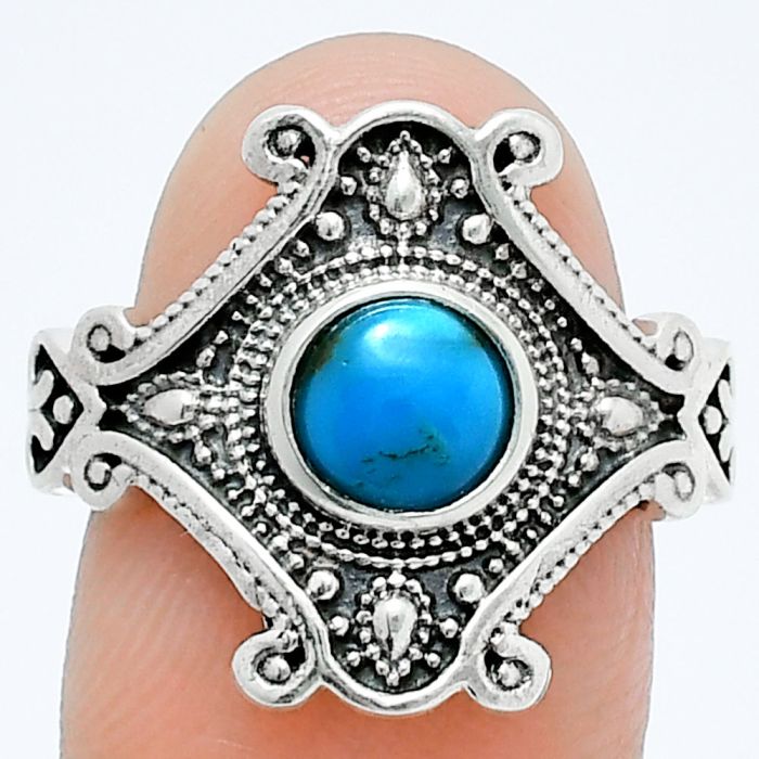 Sleeping Beauty Turquoise Ring size-7.5 EXR05345 R-1734, 6x6 mm