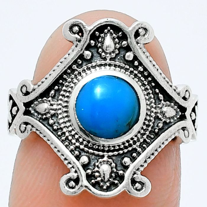 Sleeping Beauty Turquoise Ring size-6 EXR05346 R-1734, 6x6 mm