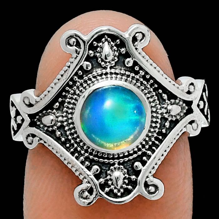 Ethiopian Opal Ring size-7 EXR05366 R-1734, 6x6 mm