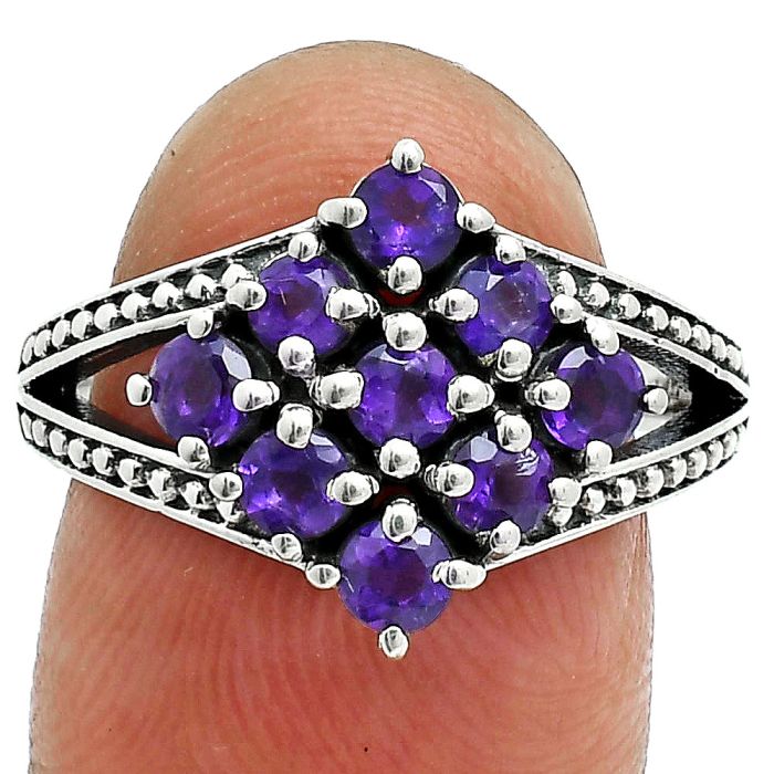 African Amethyst Ring size-8 EXR05373 R-1018, 3x3 mm