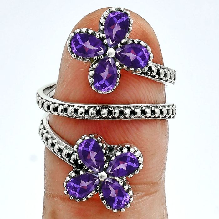 African Amethyst Ring size-7 EXR05727 R-1736, 3x5 mm