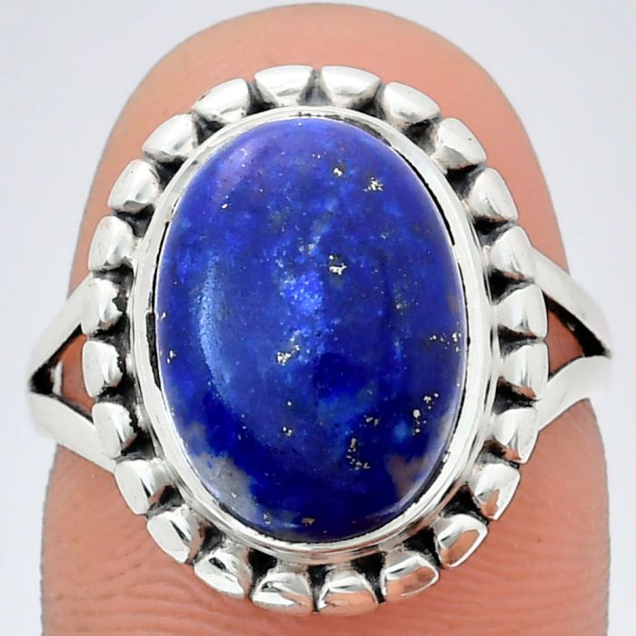 Lapis Lazuli Ring size-7 EXR05751 R-1071, 10x14 mm