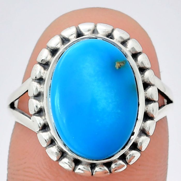 Sleeping Beauty Turquoise Ring size-8 EXR05753 R-1071, 10x14 mm