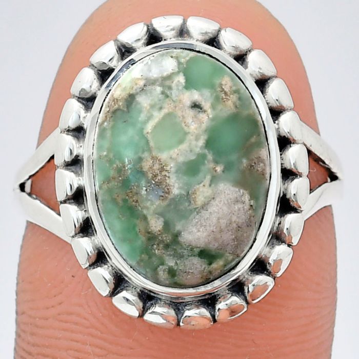 Utah Variscite Ring size-8 EXR05769 R-1071, 10x14 mm