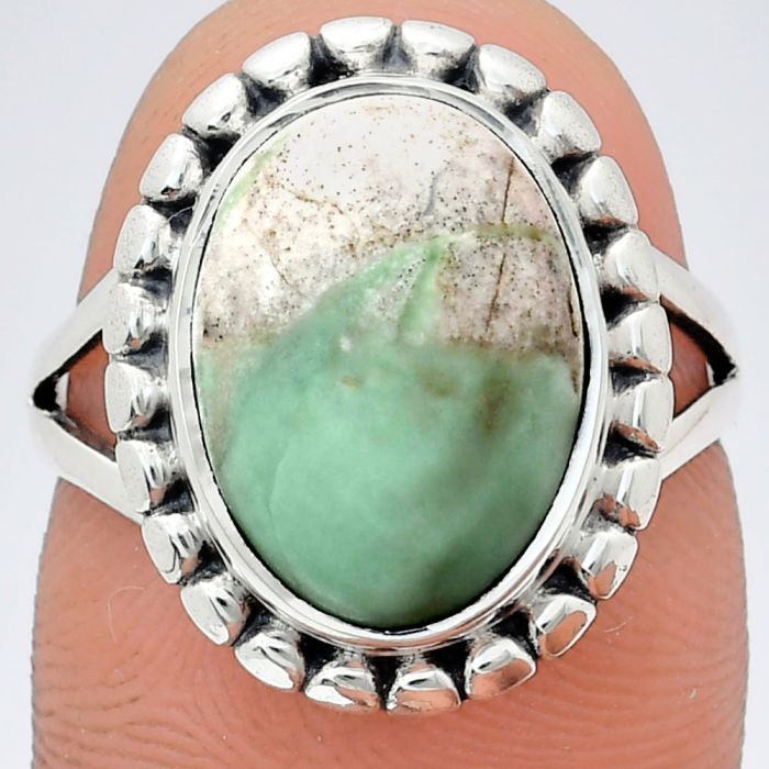 Utah Variscite Ring size-7 EXR05776 R-1071, 10x14 mm