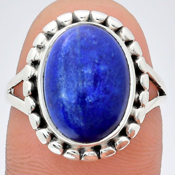 Lapis Lazuli Ring size-8 EXR05777 R-1071, 10x14 mm