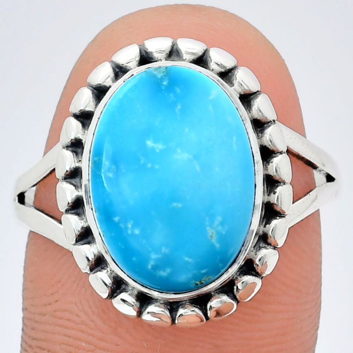 Natural Rare Turquoise Nevada Aztec Mt Ring size-9.5 EXR05779 R-1071, 10x14 mm