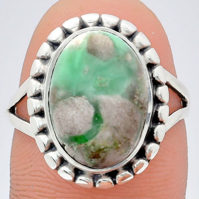 Utah Variscite Ring size-8 EXR05782 R-1071, 10x14 mm