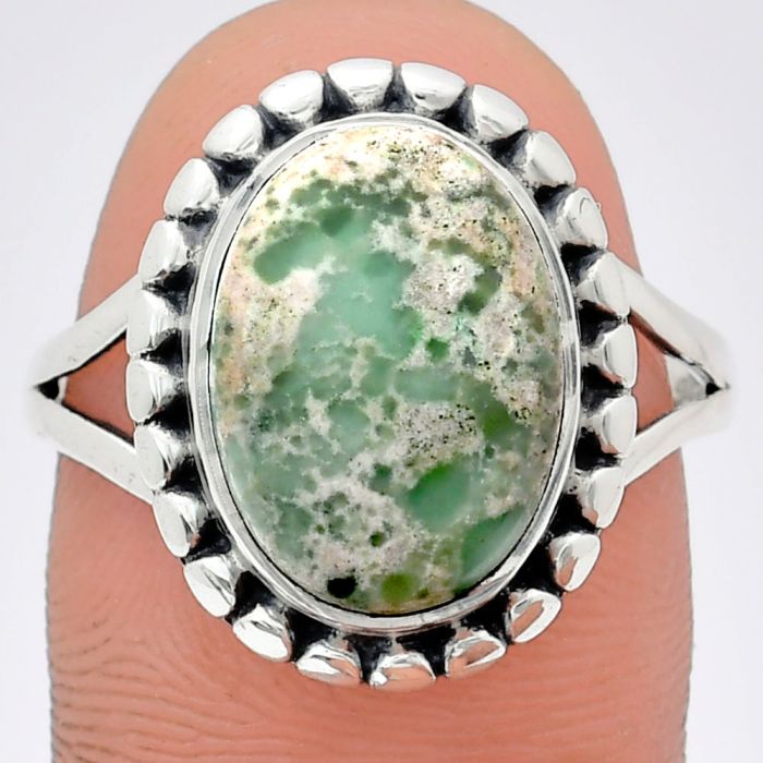 Utah Variscite Ring size-9.5 EXR05784 R-1071, 10x14 mm