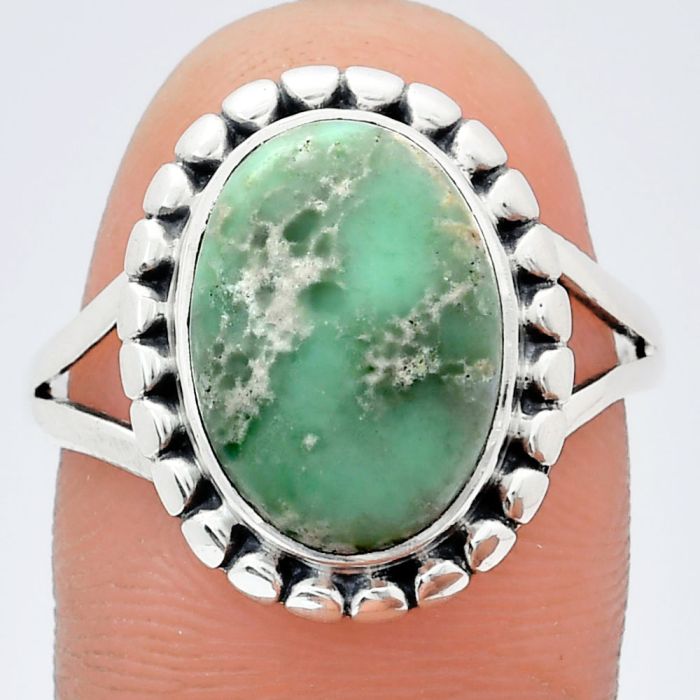 Utah Variscite Ring size-9.5 EXR05790 R-1071, 10x14 mm