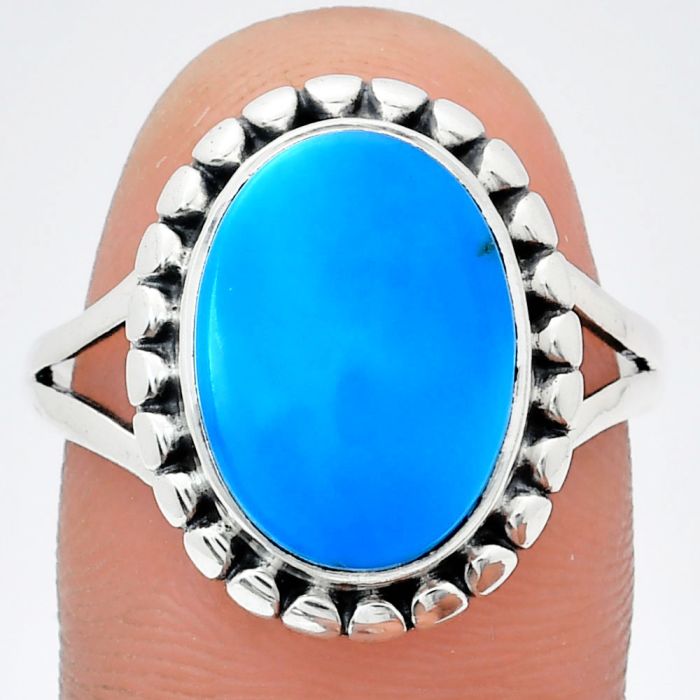 Sleeping Beauty Turquoise Ring size-9.5 EXR05791 R-1071, 10x14 mm