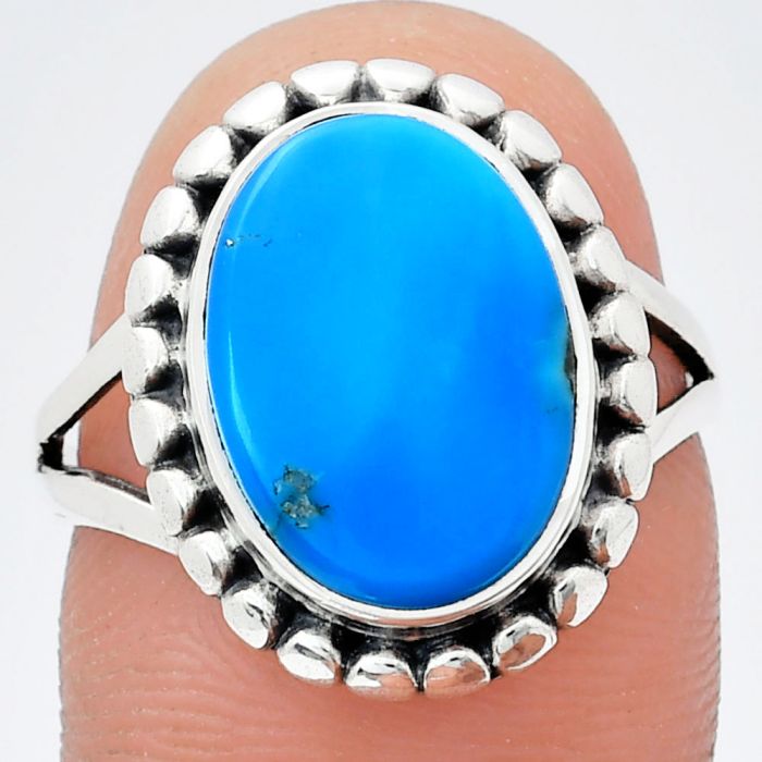 Sleeping Beauty Turquoise Ring size-8 EXR05799 R-1071, 10x14 mm