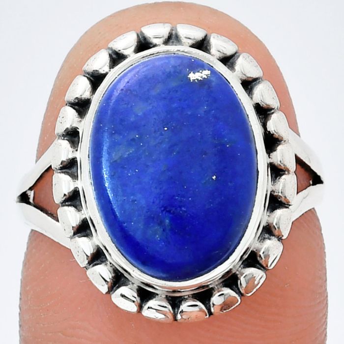 Lapis Lazuli Ring size-7 EXR05800 R-1071, 10x14 mm