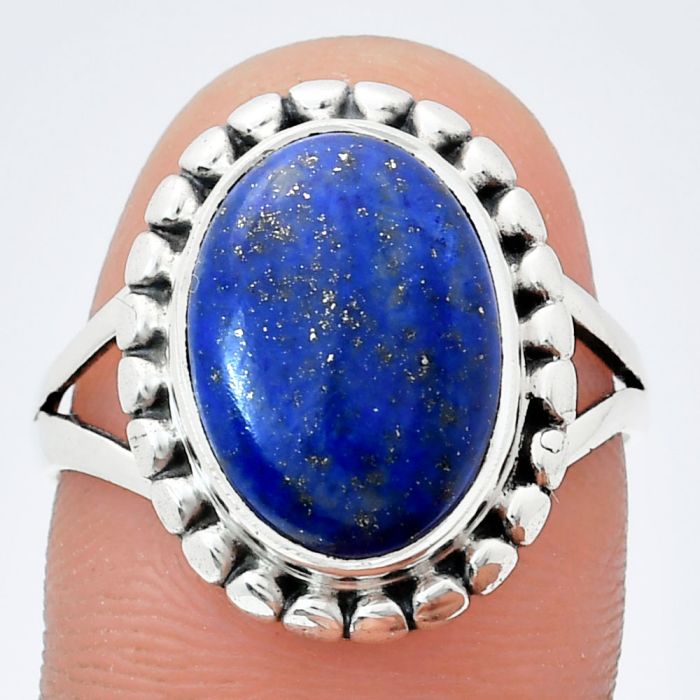 Lapis Lazuli Ring size-9 EXR05810 R-1071, 10x14 mm