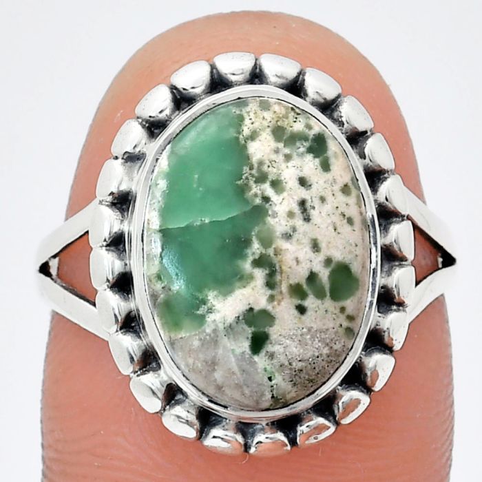 Utah Variscite Ring size-8 EXR05813 R-1071, 10x14 mm