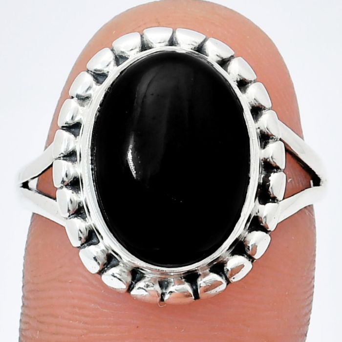 Black Onyx Ring size-9 EXR05815 R-1071, 10x14 mm