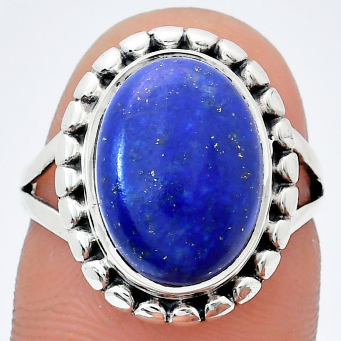 Lapis Lazuli Ring size-7 EXR05816 R-1071, 10x14 mm