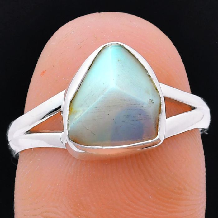 Ethiopian Opal Rough Ring size-8 EXR05921 R-1002, 9x10 mm