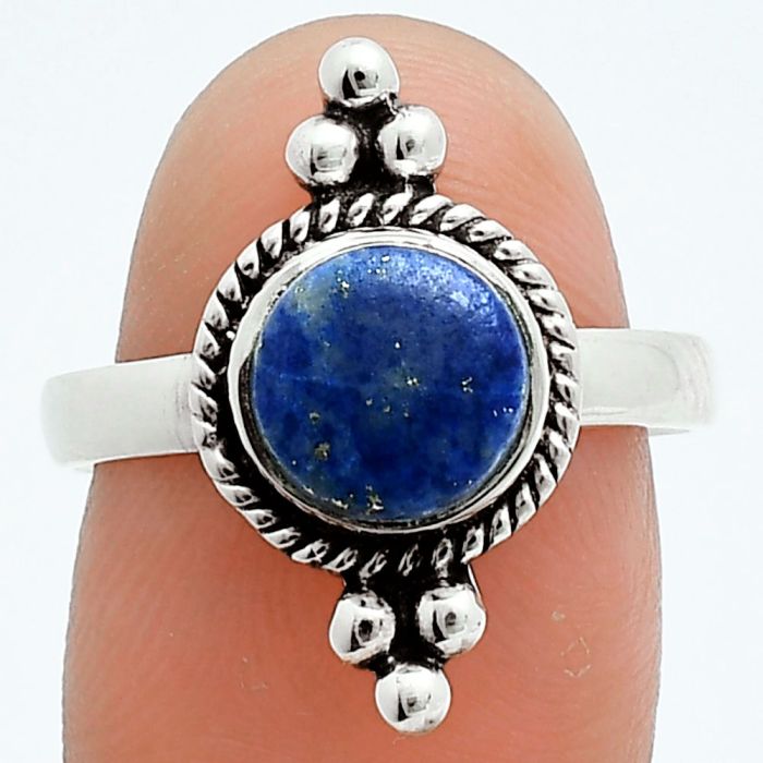 Lapis Lazuli Ring size-8 EXR05997 R-1127, 8x8 mm