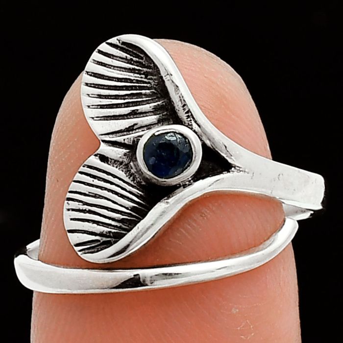 Mermaid Tail Charm - Blue Sapphire Glassfield Ring size-8.5 EXR06009 R-1070, 3x3 mm