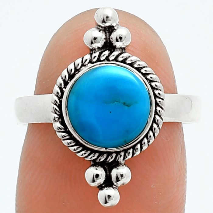 Sleeping Beauty Turquoise Ring size-7.5 EXR06038 R-1127, 8x8 mm