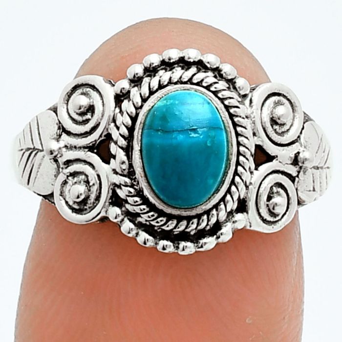 Azurite Chrysocolla Ring size-8 EXR06042 R-1280, 7x5 mm