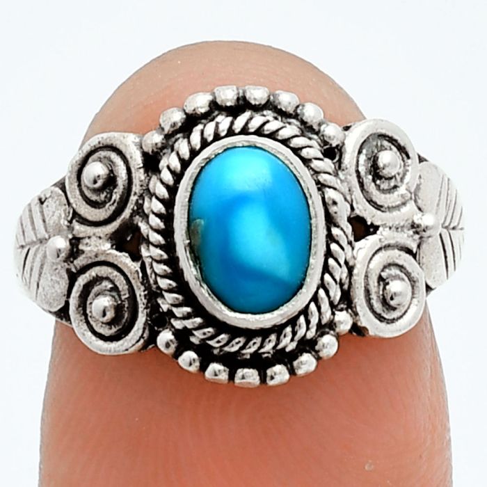 Sleeping Beauty Turquoise Ring size-7 EXR06044 R-1280, 7x5 mm