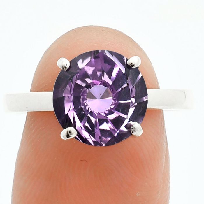 Amethyst Ring size-9 EXR06053 R-1019, 10x10 mm