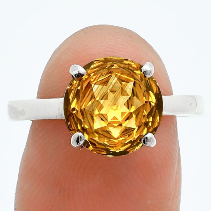 Citrine Ring size-9 EXR06054 R-1019, 10x10 mm