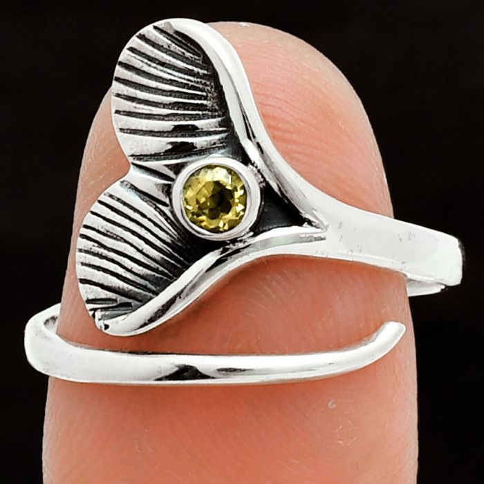 Mermaid Tail Charm - Citrine Ring size-8.5 EXR06058 R-1070, 3x3 mm