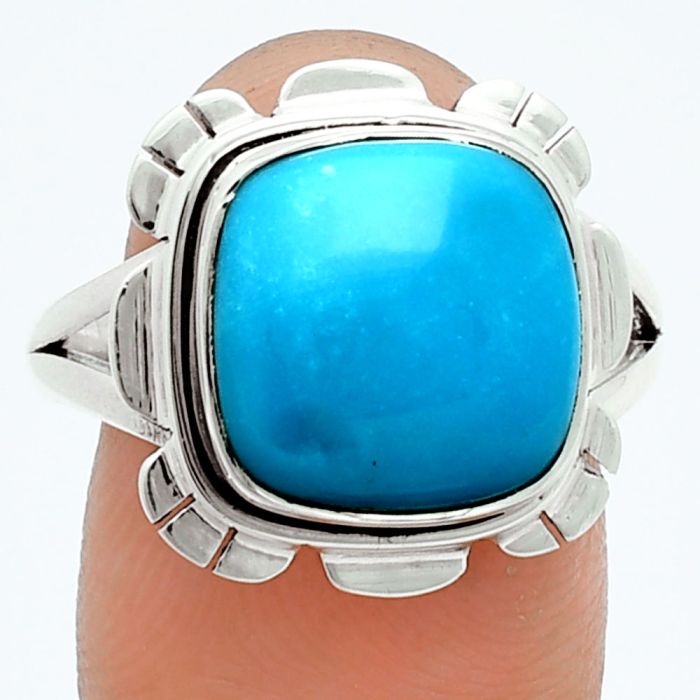 Sleeping Beauty Turquoise Ring size-9.5 EXR06062 R-1342, 12x12 mm