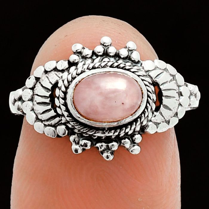 Pink Opal Ring size-7 EXR06084 R-1726, 7x5 mm