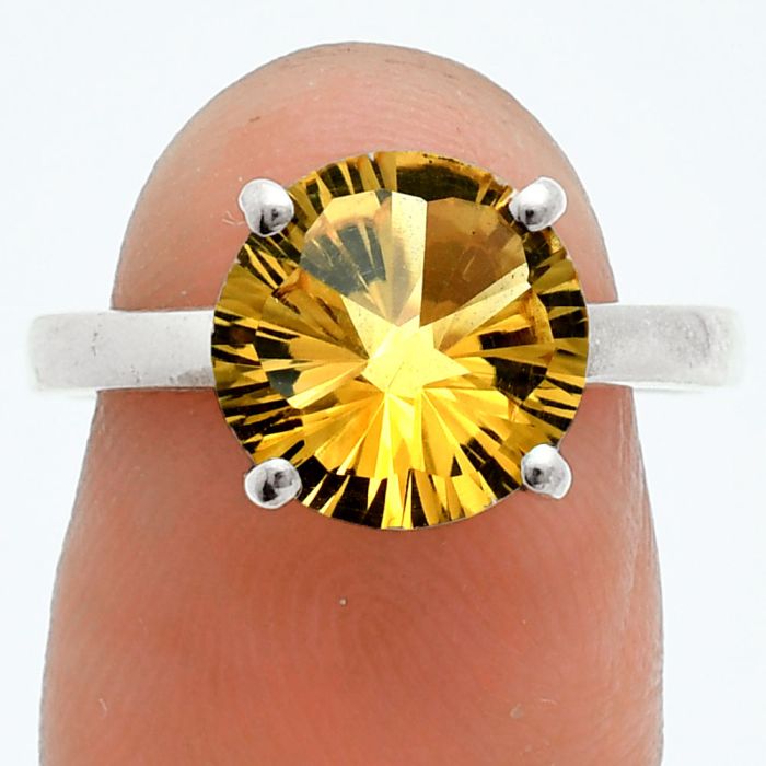 Citrine Ring size-8 EXR06103 R-1019, 10x10 mm