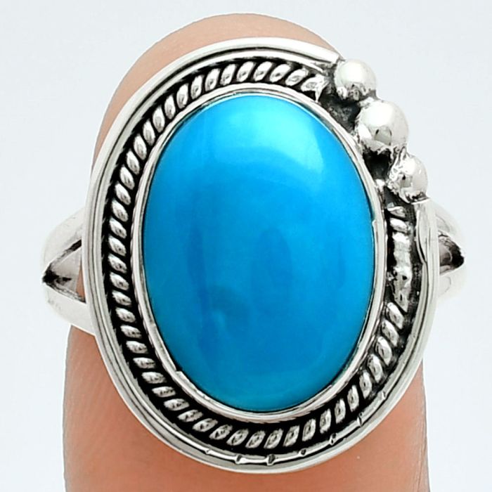 Sleeping Beauty Turquoise Ring size-8.5 EXR06113 R-1148, 11x15 mm