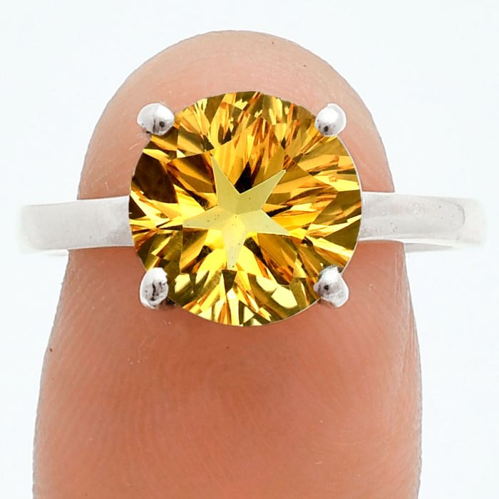 Citrine Ring size-9 EXR06150 R-1019, 10x10 mm