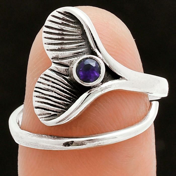 Mermaid Tail Charm - Amethyst Ring size-7.5 EXR06151 R-1070, 3x3 mm