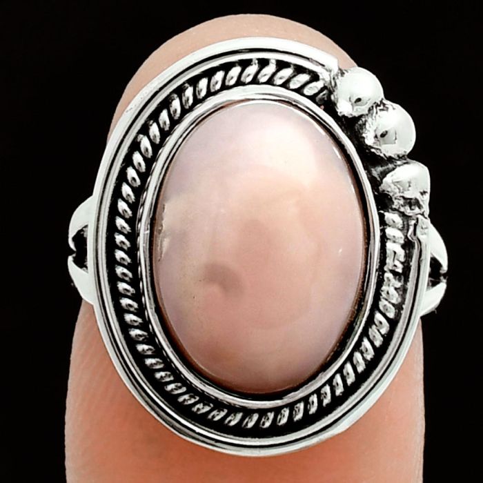 Pink Opal Ring size-6 EXR06168 R-1148, 10x14 mm