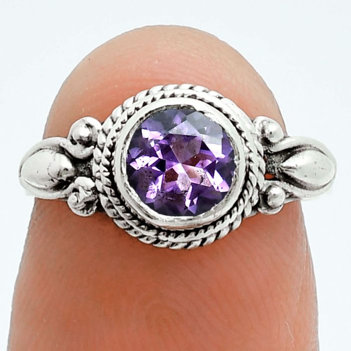 Amethyst Ring size-5 EXR06184 R-1345, 6x6 mm